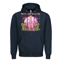 Navy pretty girls walk like this this Zipper Hoodie - NancyCooperArtShop