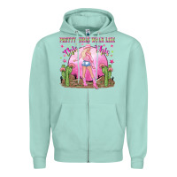 Seafoam pretty girls walk like this this Zipper Hoodie - NancyCooperArtShop