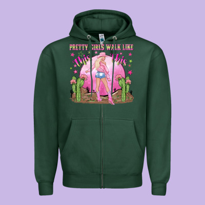 Pretty Girls Walk Like This This Zipper Hoodie Designed By Nancycooperartshop