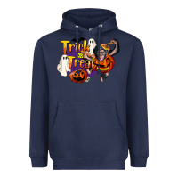 Navy Trick Or Treat Chimpanzee Heavyweight Hoodie - LillyAllenDesigns