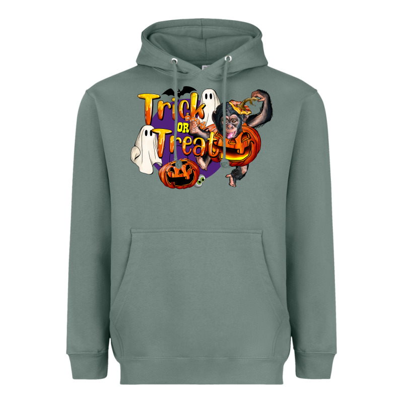 Trick Or Treat Chimpanzee Heavyweight Hoodie by LillyAllenDesigns | Teevron