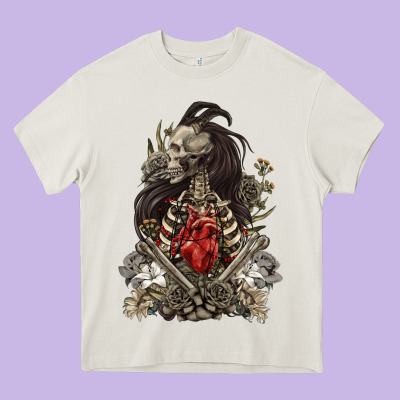 Heavy Core Tee floral skeleton