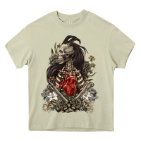 Mossy floral skeleton Heavy Core Tee - RanaPortraitStore