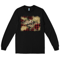 Black buffalo plaid christmas camouflage glitter background Long Sleeve Tee - Jasminsmagicworld