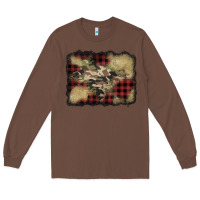 Chestnut buffalo plaid christmas camouflage glitter background Long Sleeve Tee - Jasminsmagicworld