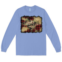 Colony Blue buffalo plaid christmas camouflage glitter background Long Sleeve Tee - Jasminsmagicworld