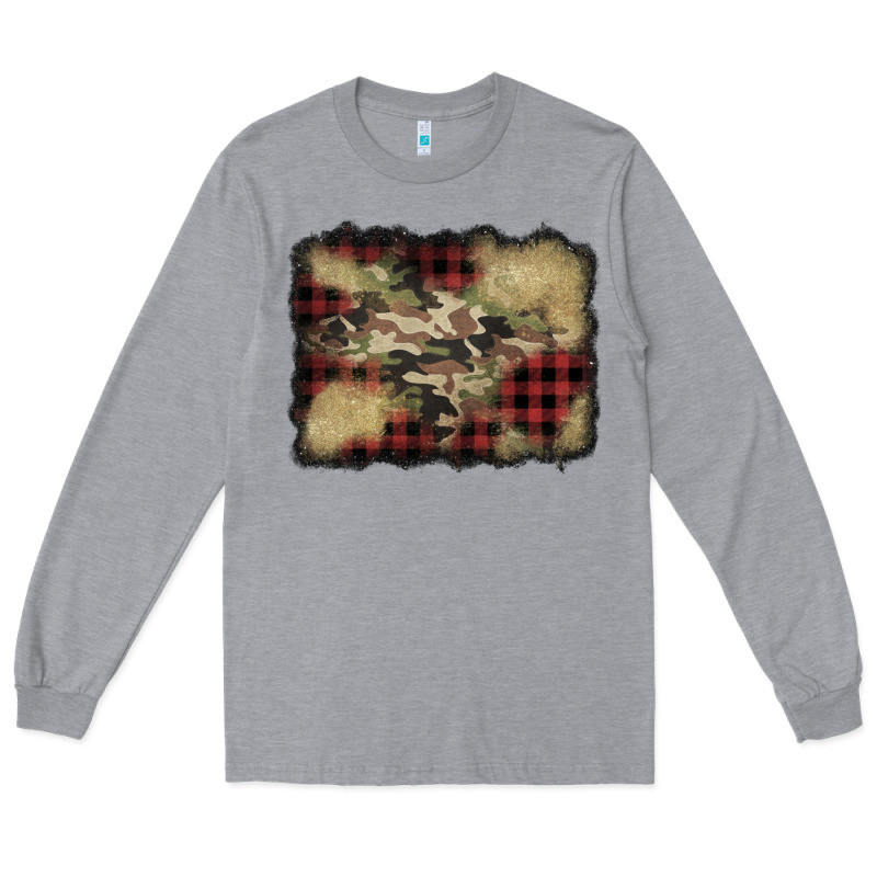 Buffalo Plaid Christmas Camouflage Glitter Background Long Sleeve Tee by Jasminsmagicworld | Teevron