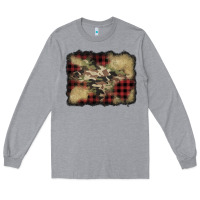 Heather Grey buffalo plaid christmas camouflage glitter background Long Sleeve Tee - Jasminsmagicworld
