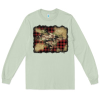 Matcha buffalo plaid christmas camouflage glitter background Long Sleeve Tee - Jasminsmagicworld