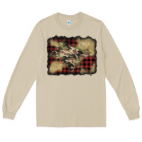 Mushroom buffalo plaid christmas camouflage glitter background Long Sleeve Tee - Jasminsmagicworld