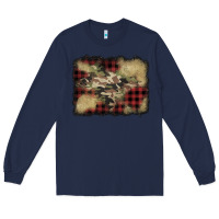 Navy buffalo plaid christmas camouflage glitter background Long Sleeve Tee - Jasminsmagicworld