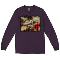 Plum buffalo plaid christmas camouflage glitter background Long Sleeve Tee - Jasminsmagicworld
