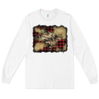 White buffalo plaid christmas camouflage glitter background Long Sleeve Tee - Jasminsmagicworld