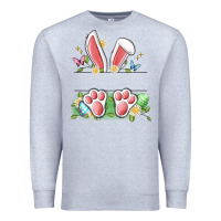Heather Grey easter bunny name frame Premium Sweatshirt - Artiststas