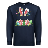 Navy easter bunny name frame Premium Sweatshirt - Artiststas