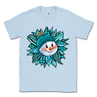 Dusty Blue cute snowman winter sunflower Classic Tee - Jasminsmagicworld