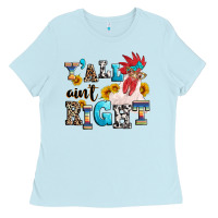 Baby Blue Y'all ain't right crazy Ladies Tee - texasbilliewilder