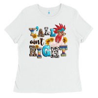 White Y'all ain't right crazy Ladies Tee - texasbilliewilder