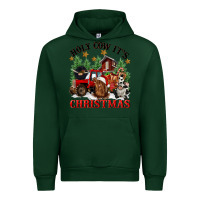 Forest Green holy cow its christmas Urban Hoodie - CowGirlArtShop