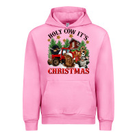 Fuchsia Pink holy cow its christmas Urban Hoodie - CowGirlArtShop