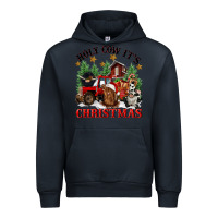Navy holy cow its christmas Urban Hoodie - CowGirlArtShop