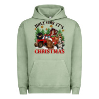 Pigment Oil Green holy cow its christmas Urban Hoodie - CowGirlArtShop
