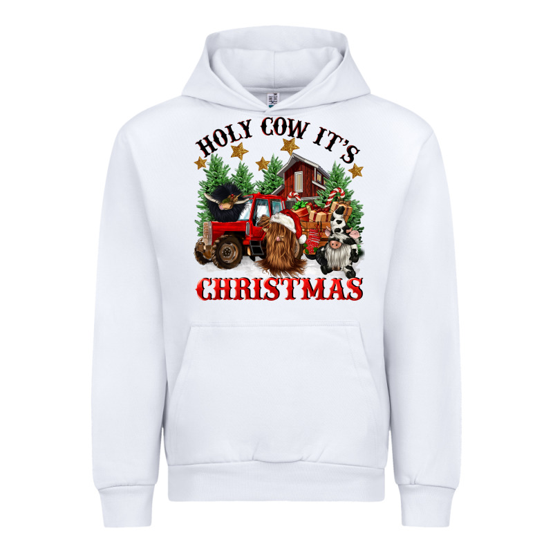 Holy Cow Its Christmas Urban Hoodie by CowGirlArtShop | Teevron
