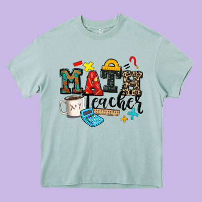 Math Teacher Heavy Core Tee Designed By Zillion Design Studio