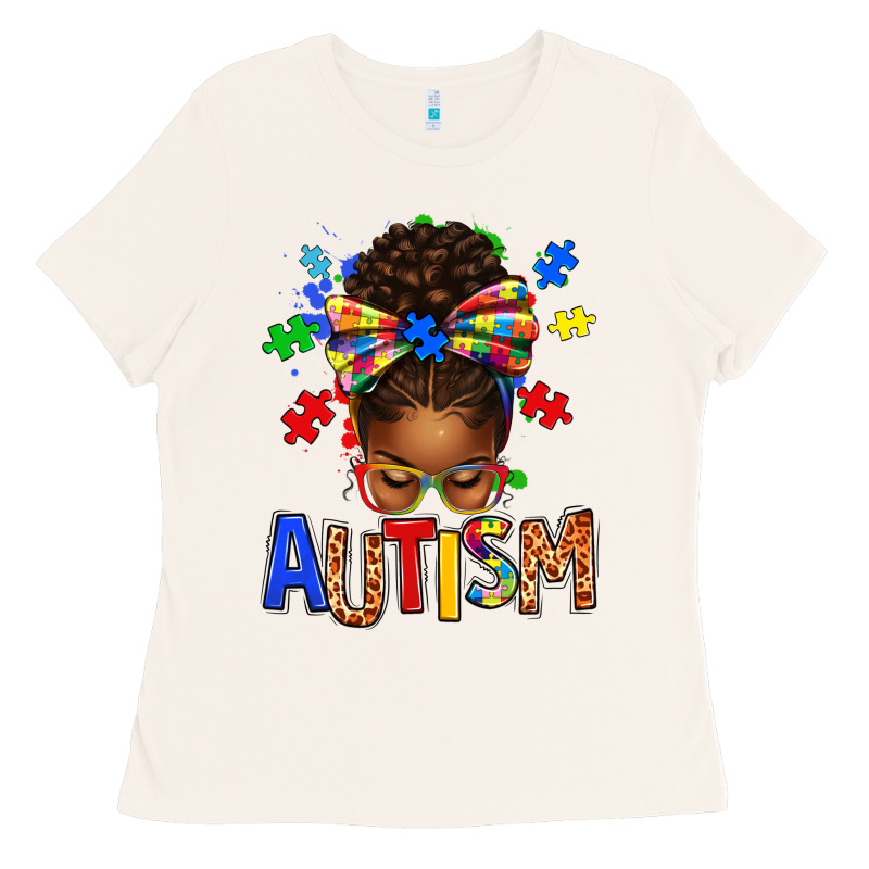 Autism Awareness Afro Messy Bu Ladies Tee by texasbilliewilder | Teevron