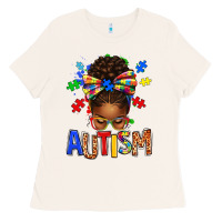 Bone Autism Awareness afro messy bu Ladies Tee - texasbilliewilder