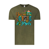 Vintage Olive gıve me coffee and jesus Vintage Tee - AdoDesignShop