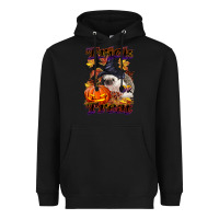 Black Halloween Hedgehog Trick Or Treat Heavyweight Hoodie - LillyAllenDesigns