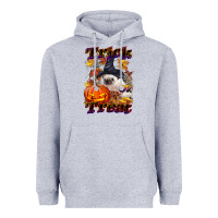 Heather Grey Halloween Hedgehog Trick Or Treat Heavyweight Hoodie - LillyAllenDesigns