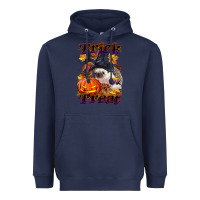 Navy Halloween Hedgehog Trick Or Treat Heavyweight Hoodie - LillyAllenDesigns