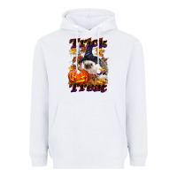 White Halloween Hedgehog Trick Or Treat Heavyweight Hoodie - LillyAllenDesigns