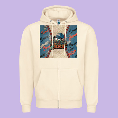Senior Baseball 2023 Zipper Hoodie Designed By Nancycooperartshop