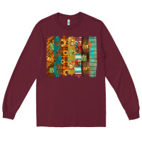 Burgundy thanksgiving brushstroke Long Sleeve Tee - BarkalooDesign