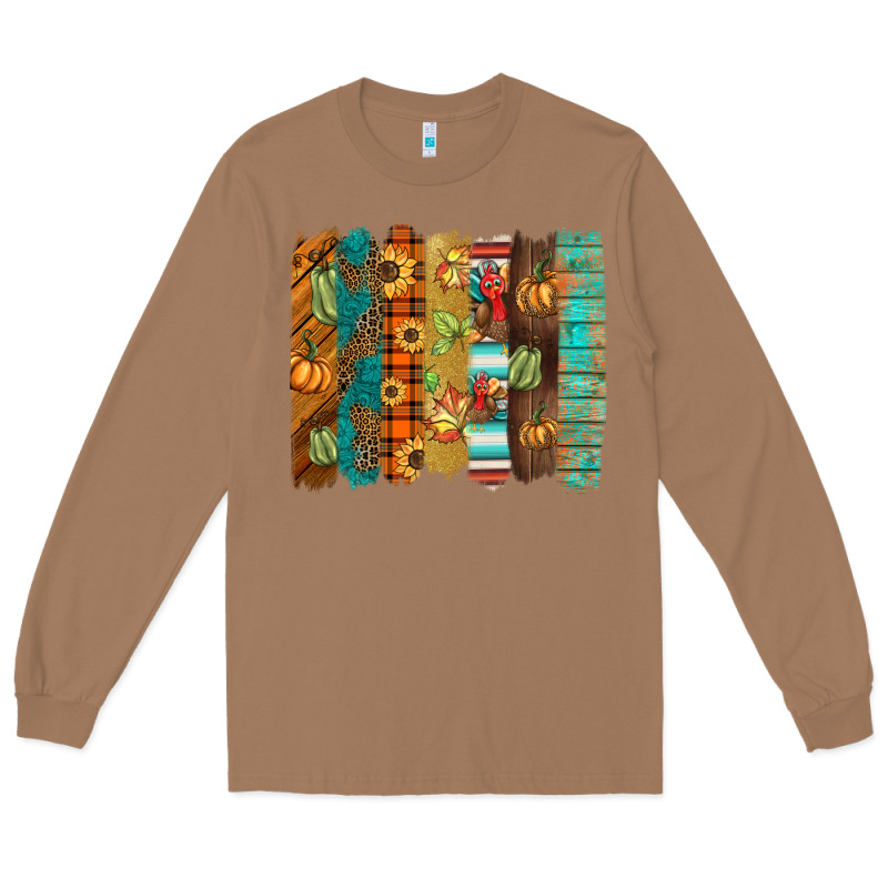 Thanksgiving Brushstroke Long Sleeve Tee by BarkalooDesign | Teevron