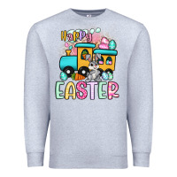 Heather Grey happy easter train Premium Sweatshirt - Artiststas