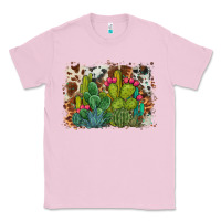Bubblegum Pink watercolor cactus western background Classic Tee - BarkalooDesign