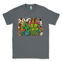 Charcoal Heather watercolor cactus western background Classic Tee - BarkalooDesign