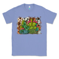 Colony Blue watercolor cactus western background Classic Tee - BarkalooDesign