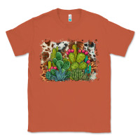 Copper watercolor cactus western background Classic Tee - BarkalooDesign