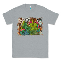 Heather Grey watercolor cactus western background Classic Tee - BarkalooDesign