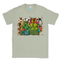 Matcha watercolor cactus western background Classic Tee - BarkalooDesign