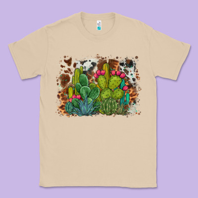 Watercolor Cactus Western Background Classic Tee Designed By Barkaloodesign