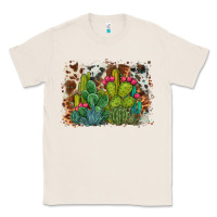 Natural watercolor cactus western background Classic Tee - BarkalooDesign
