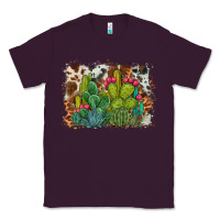 Plum watercolor cactus western background Classic Tee - BarkalooDesign