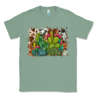 Sage watercolor cactus western background Classic Tee - BarkalooDesign