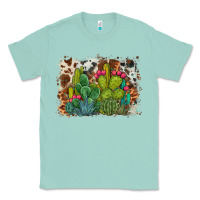 Seafoam watercolor cactus western background Classic Tee - BarkalooDesign